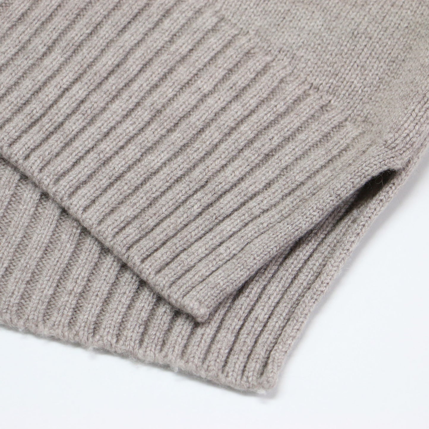 21秋冬 ウール カシミヤ スリット ハイネック ニット / プルオーバー 長袖 オーバーサイズ