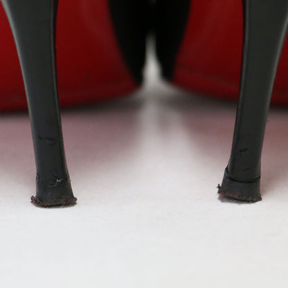 レザー ハイヒール ロング ブーツ / アーモンドトゥ ピンヒール サイドジップ