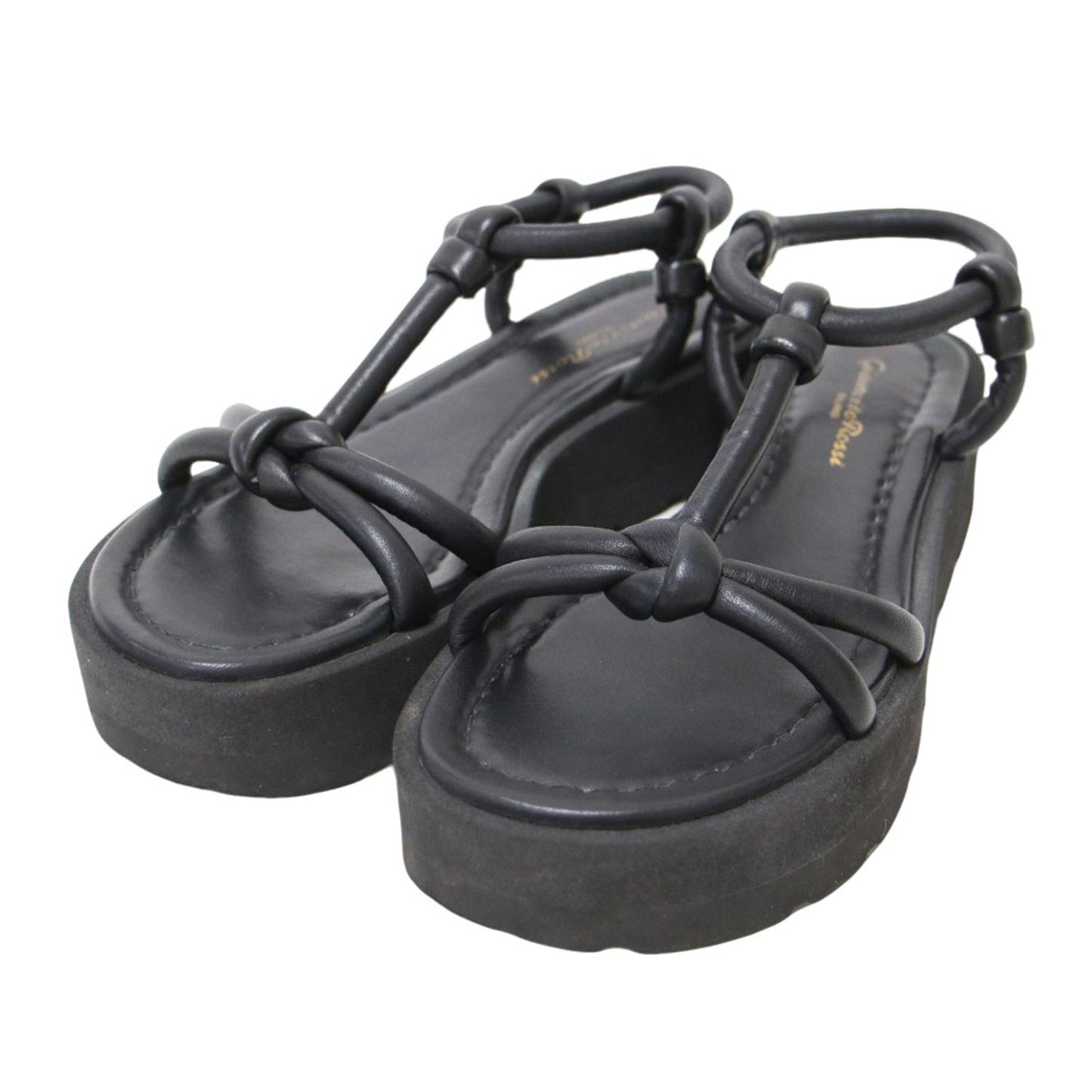 24春夏 マリン ナッパレザー サンダル / MARINE NAPPA フラット ストラップ 厚底 ラバー