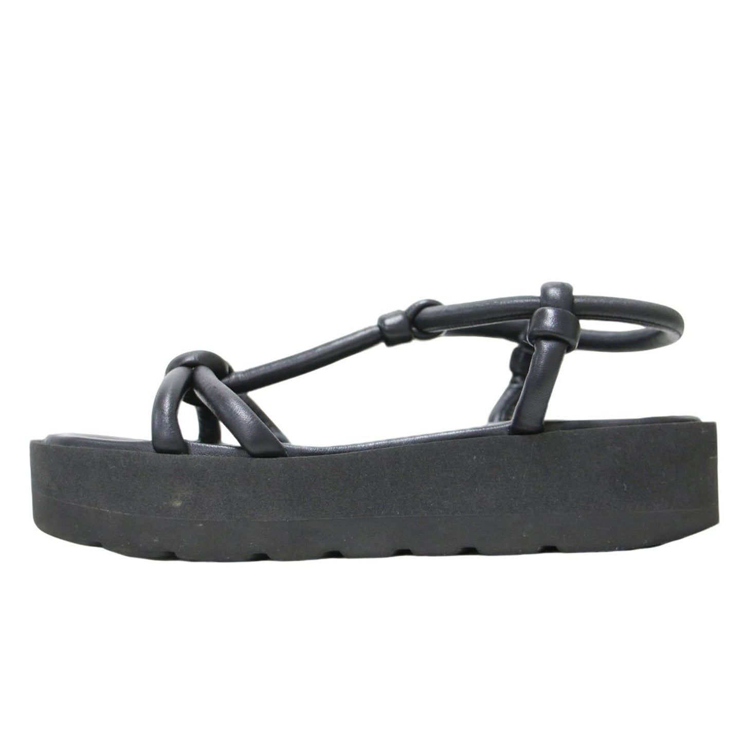 24春夏 マリン ナッパレザー サンダル / MARINE NAPPA フラット ストラップ 厚底 ラバー