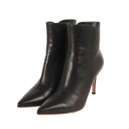 ナッパレザー ポインテッドトゥ ショート ブーツ / LEVY 85 ブーティ アンクル丈 ピンヒール 本革