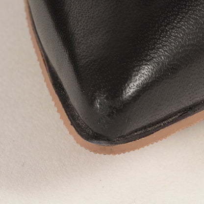 ナッパレザー ポインテッドトゥ ショート ブーツ / LEVY 85 ブーティ アンクル丈 ピンヒール 本革