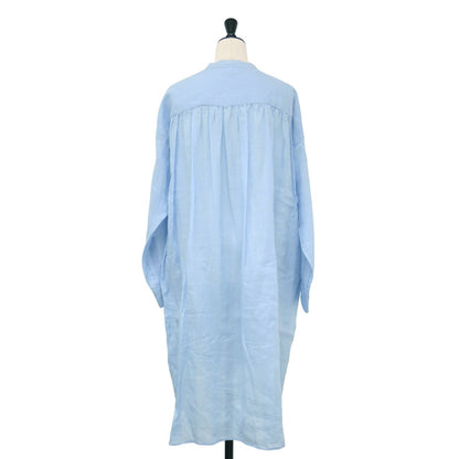 ラミー バンドカラー チュニック シャツ / 長袖 ラウンドヘム スリット