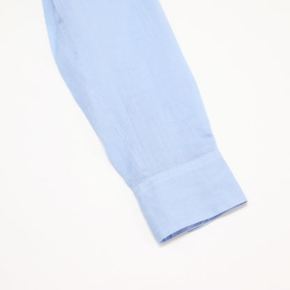 ラミー バンドカラー チュニック シャツ / 長袖 ラウンドヘム スリット