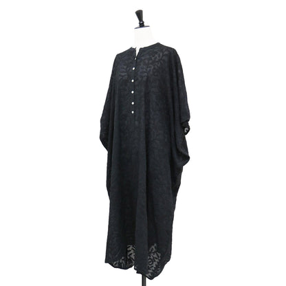 24春夏 エンブロイダリー ドルマンスリーブ ワンピース / ロング丈 半袖 刺繍 コットン