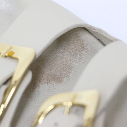 ダブル バックル レザー サンダル / フラット ボリュームソール ベルト