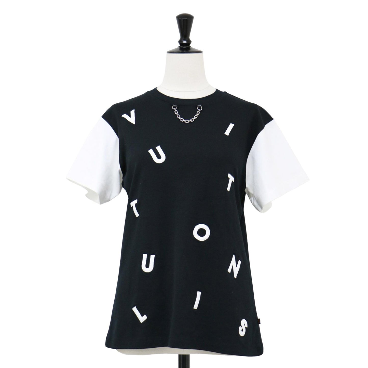 エンブロイダリー レター チェーン ショートスリーブ Tシャツ FFTS02JG2 / カットソー 半袖 クルーネック ロゴ 刺繍 バイカラー コットン