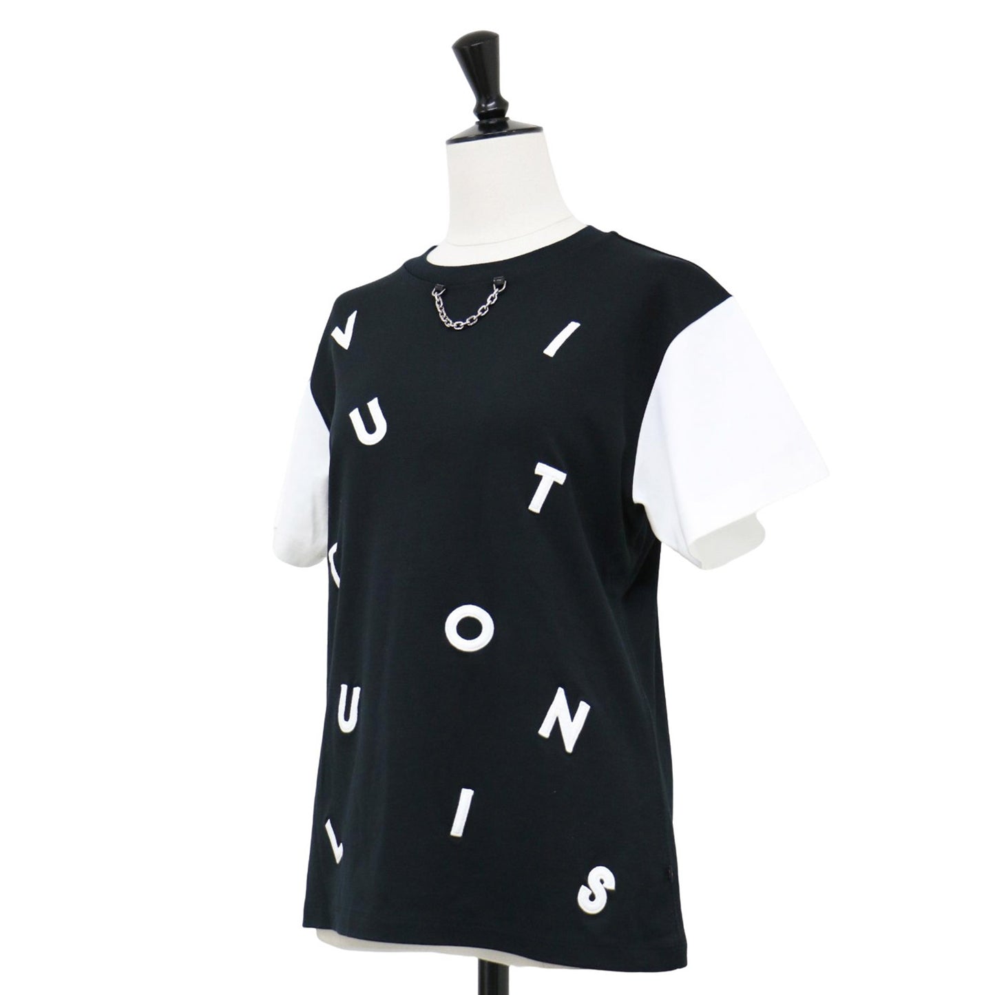 エンブロイダリー レター チェーン ショートスリーブ Tシャツ FFTS02JG2 / カットソー 半袖 クルーネック ロゴ 刺繍 バイカラー コットン