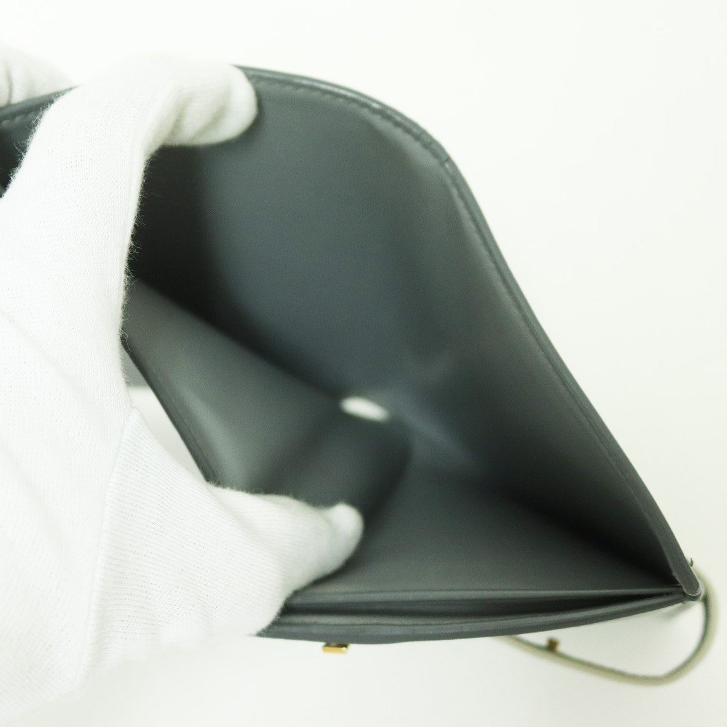 ミディアム ストラップ ウォレット / 二つ折り財布 バイカラー ロゴ レザー