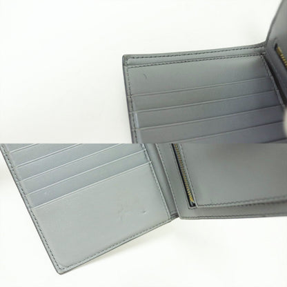 ミディアム ストラップ ウォレット / 二つ折り財布 バイカラー ロゴ レザー