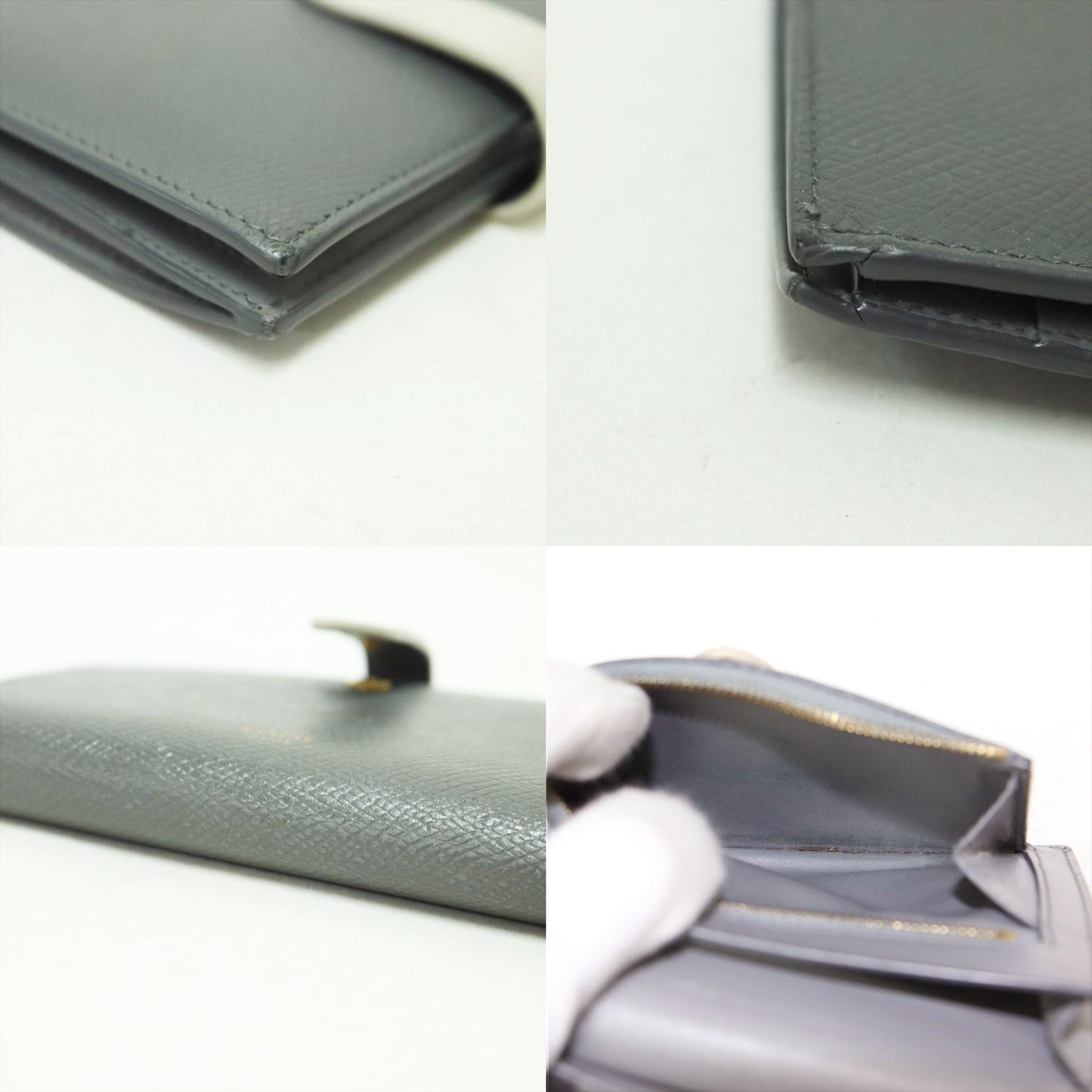 ミディアム ストラップ ウォレット / 二つ折り財布 バイカラー ロゴ レザー