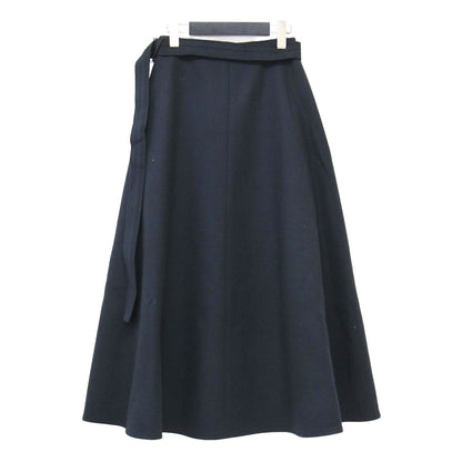 22秋冬 ウール ラップ ロング スカート / Super160S Wrapped フレア ベルト