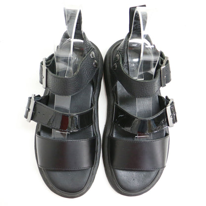 × Ray BEAMS 別注 レザー ベルト サンダル / GRYPHON フラット アンクルストラップ エナメル コンビ