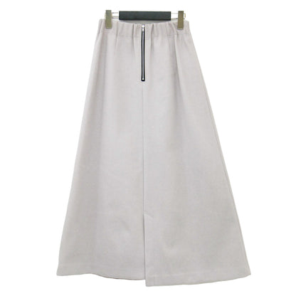 アンゴラ混 フラノフリース Aライン スカート / ロング丈 フレア フロントタック