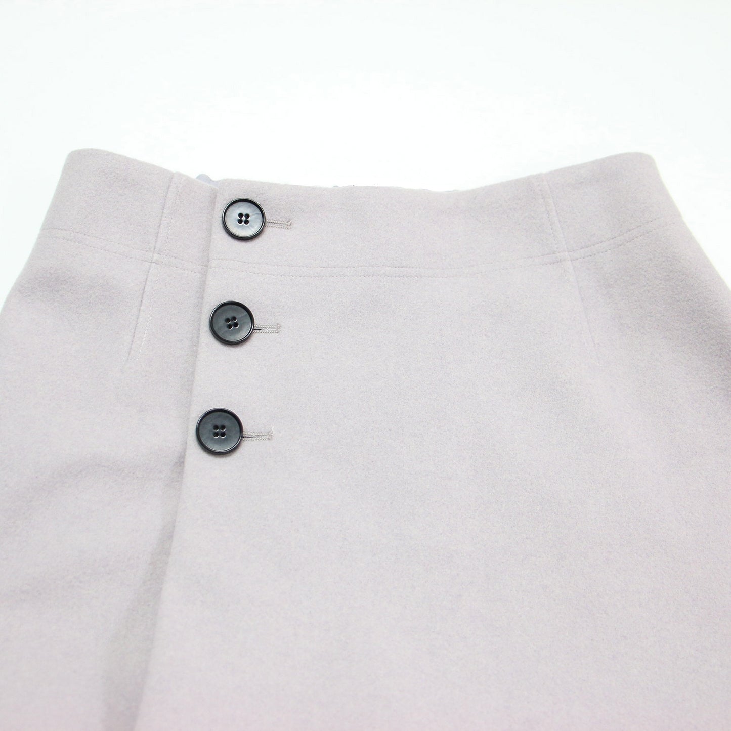 アンゴラ混 フラノフリース Aライン スカート / ロング丈 フレア フロントタック