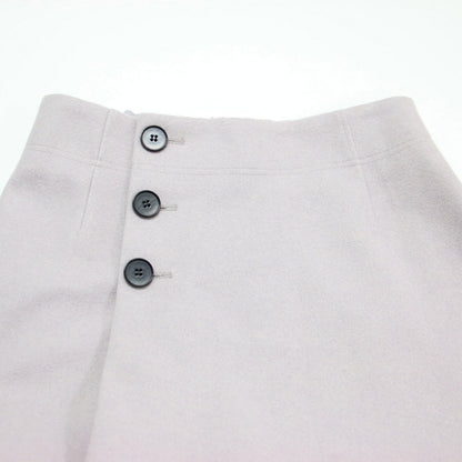 アンゴラ混 フラノフリース Aライン スカート / ロング丈 フレア フロントタック