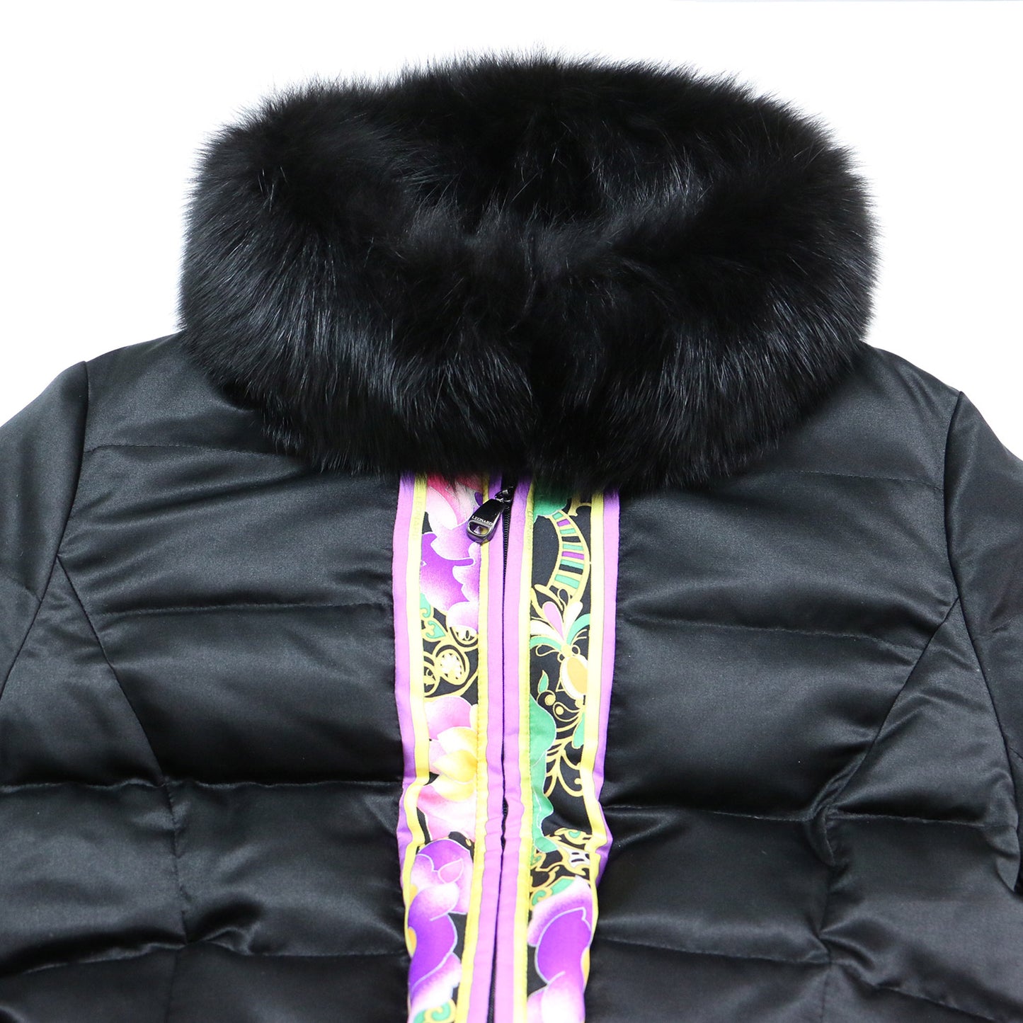 ファー付き ロングコート / ベルト付き 花柄 総柄