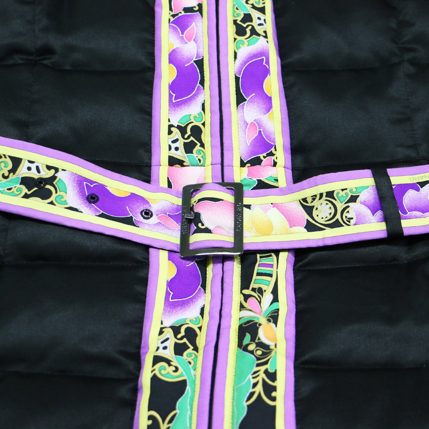 ファー付き ロングコート / ベルト付き 花柄 総柄