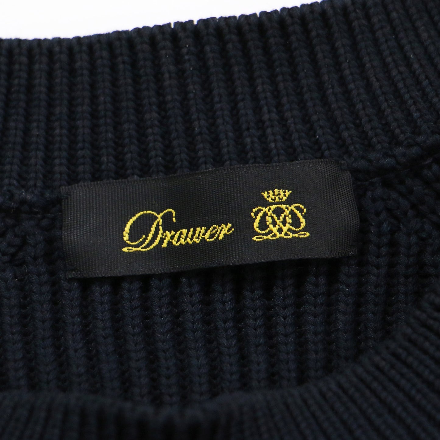 7G 畔編み クルーネック ニット ベスト / ノースリーブ ワイド オフショルダー スリット