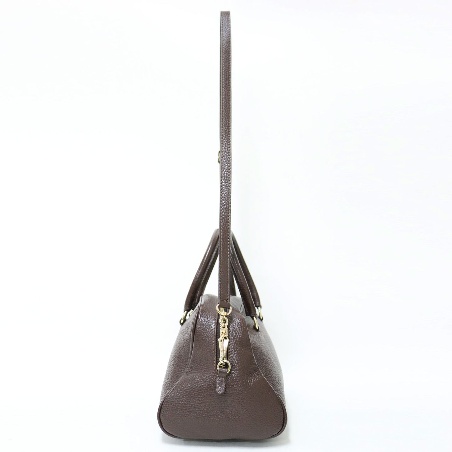 レザー ボストンバッグ / 2WAY ショルダーバッグ ロゴ 牛革