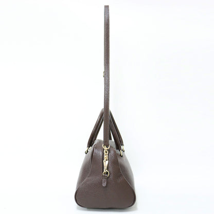 レザー ボストンバッグ / 2WAY ショルダーバッグ ロゴ 牛革