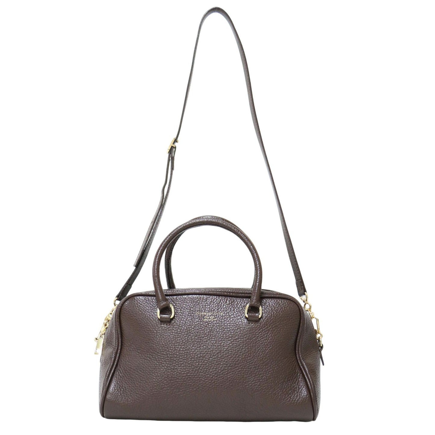 レザー ボストンバッグ / 2WAY ショルダーバッグ ロゴ 牛革