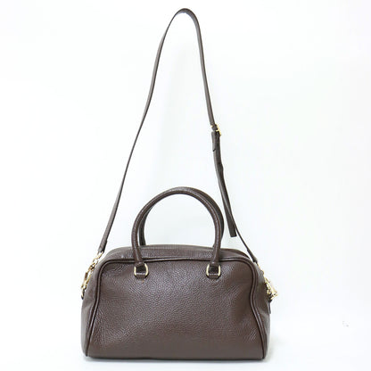 レザー ボストンバッグ / 2WAY ショルダーバッグ ロゴ 牛革