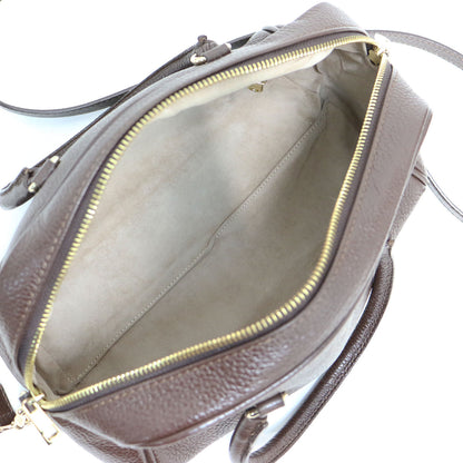 レザー ボストンバッグ / 2WAY ショルダーバッグ ロゴ 牛革