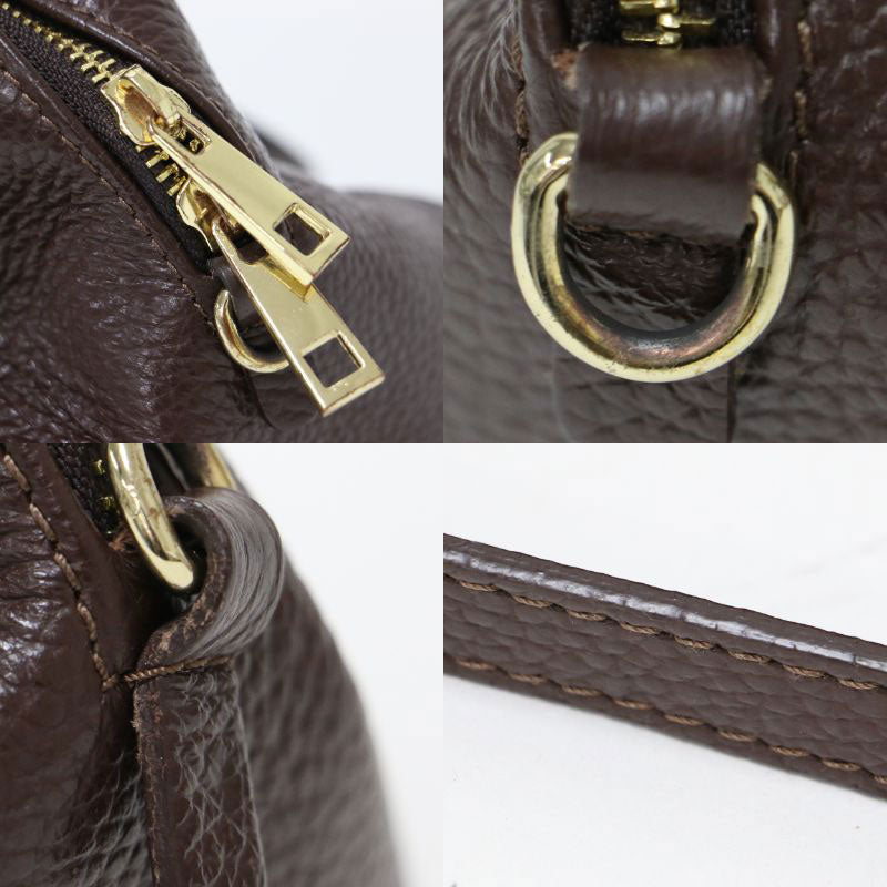 レザー ボストンバッグ / 2WAY ショルダーバッグ ロゴ 牛革