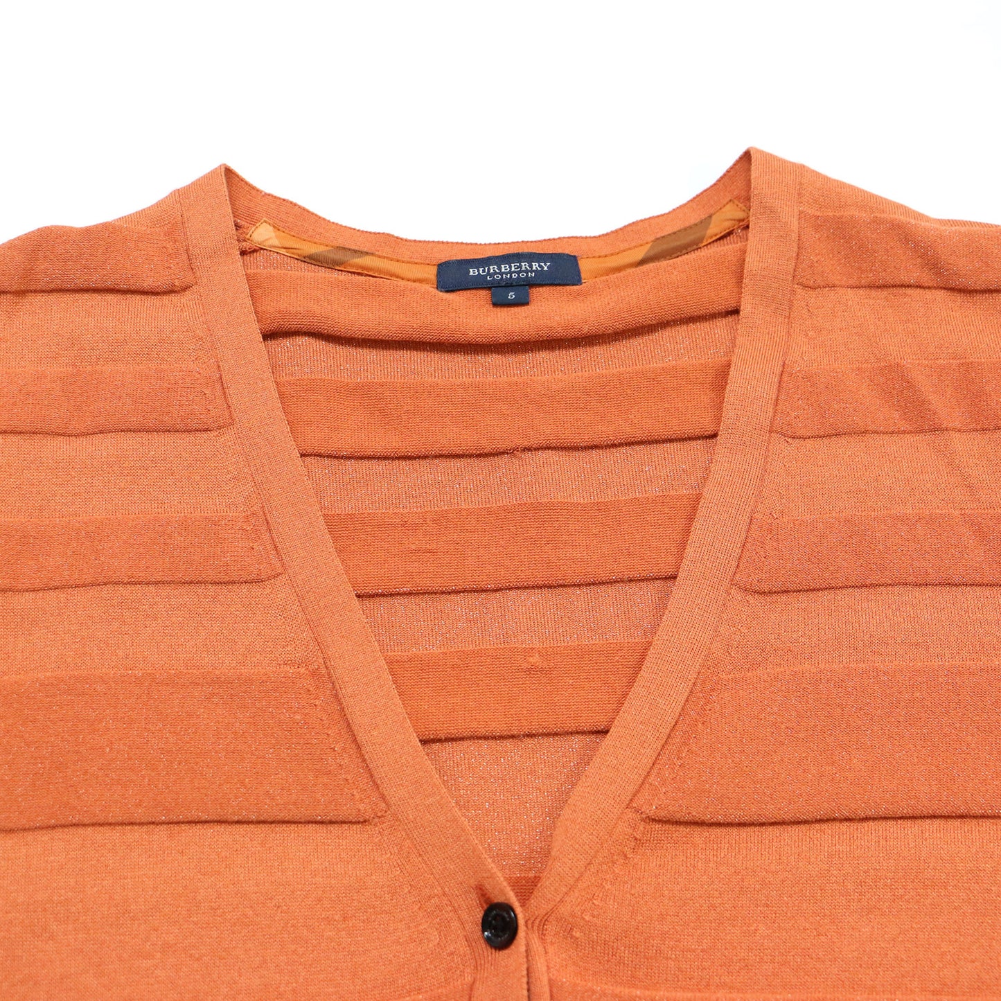 Vネック 半袖 カーディガン / サマーニット ニット ボーダー ハイゲージ レーヨン シルク