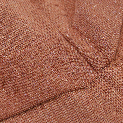 Vネック 半袖 カーディガン / サマーニット ニット ボーダー ハイゲージ レーヨン シルク