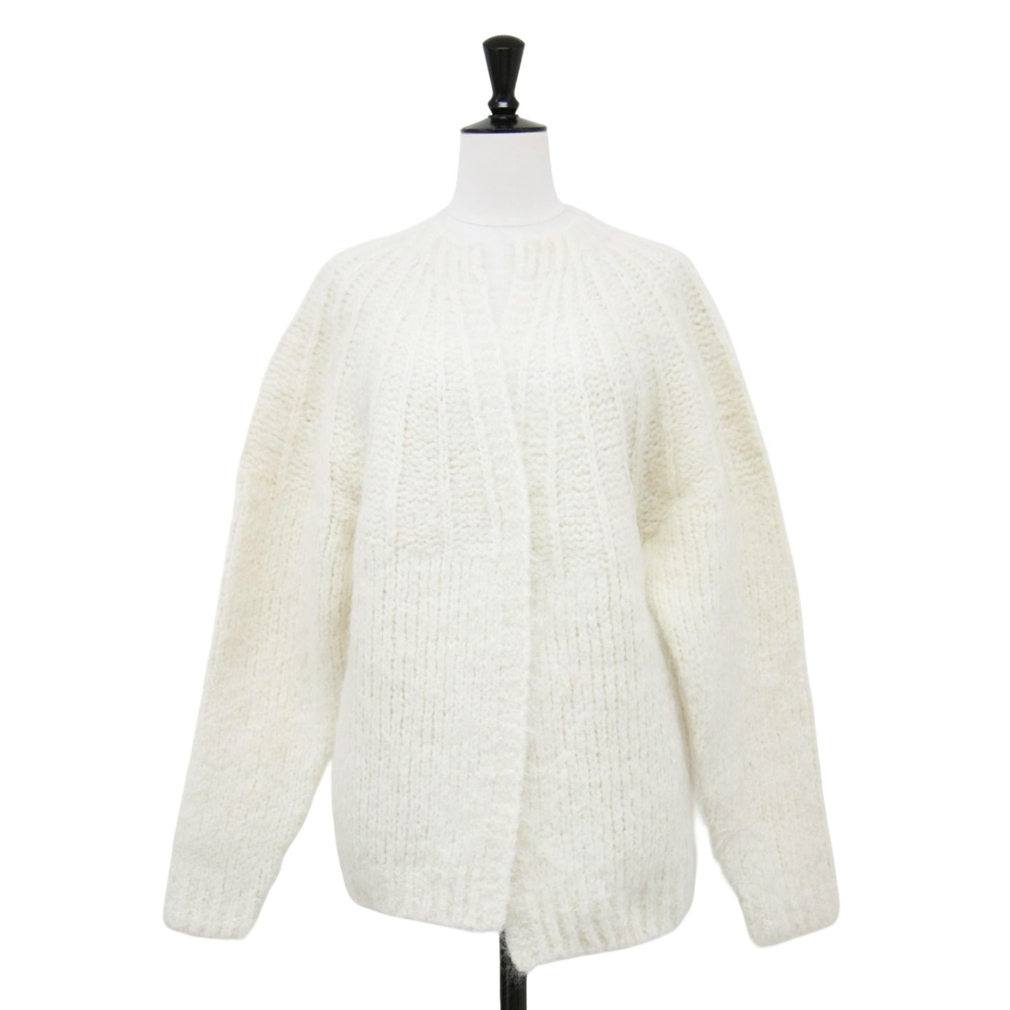23秋冬 アルパカ モヘヤ ルーズカーディガン / ALPACA MOHAIR LOOSE ニット 長袖 ラグラン ワイド チュニック丈 ウール