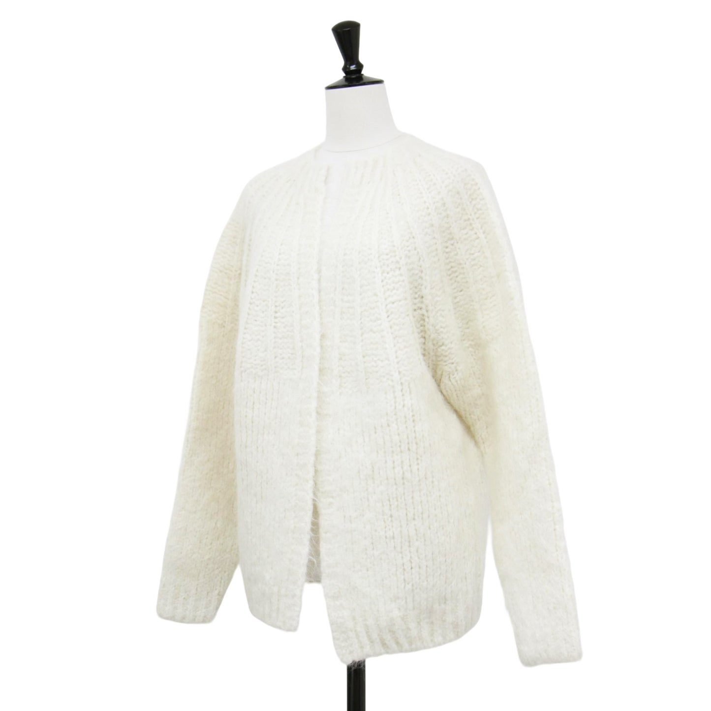 23秋冬 アルパカ モヘヤ ルーズカーディガン / ALPACA MOHAIR LOOSE ニット 長袖 ラグラン ワイド チュニック丈 ウール