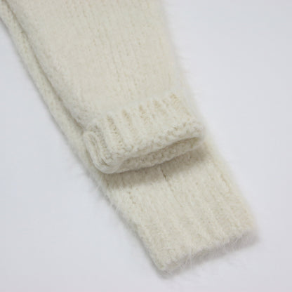 23秋冬 アルパカ モヘヤ ルーズカーディガン / ALPACA MOHAIR LOOSE ニット 長袖 ラグラン ワイド チュニック丈 ウール