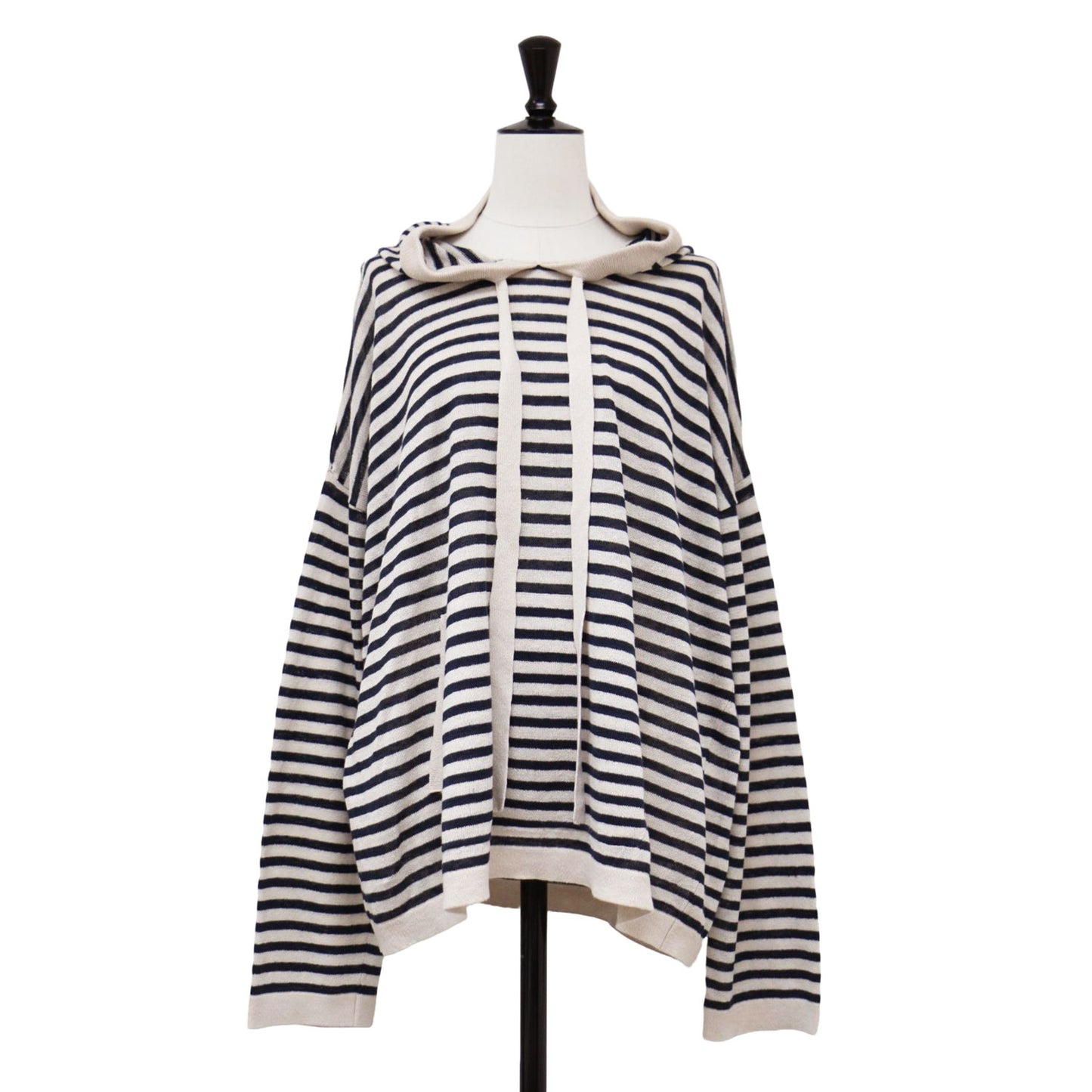 ニット パーカー / プルオーバー フード ボーダー ワイド