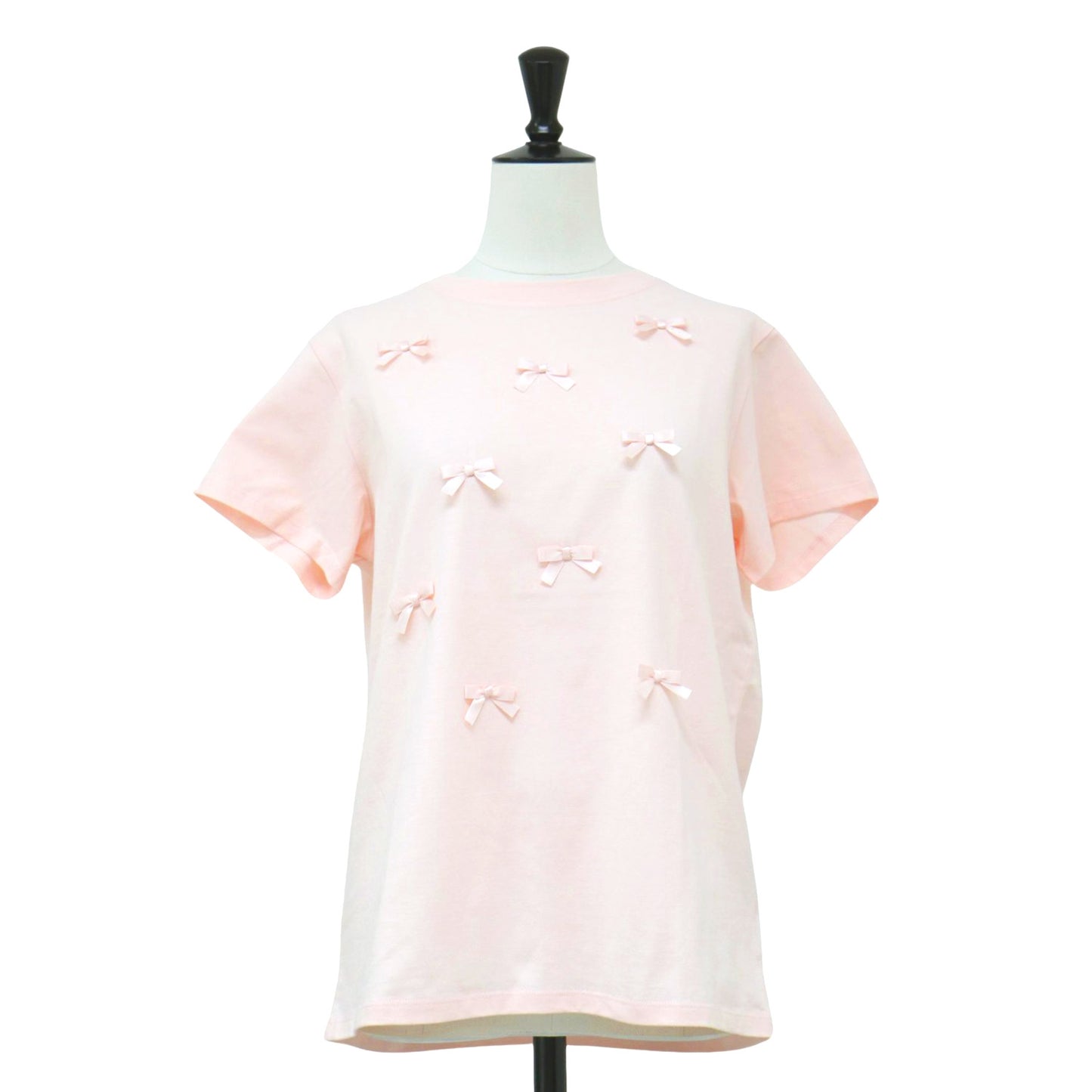 24春夏 リボンモチーフ Tシャツ / SMALL KNOTS T-SHIRT カットソー クルーネック 半袖 ショートスリーブ コットン