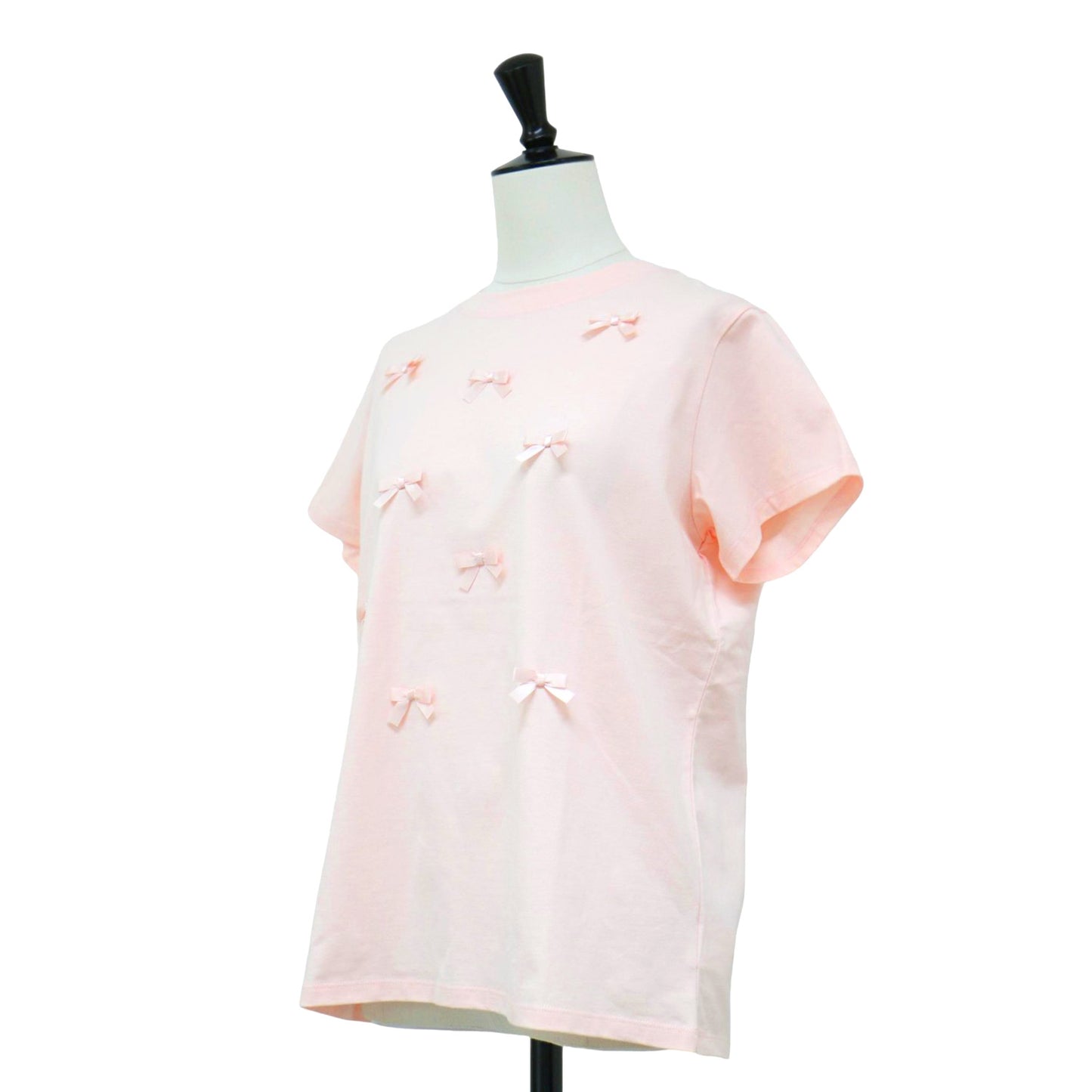 24春夏 リボンモチーフ Tシャツ / SMALL KNOTS T-SHIRT カットソー クルーネック 半袖 ショートスリーブ コットン