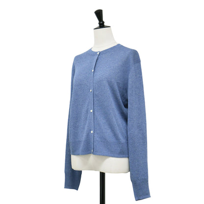 24春夏 クルーネック ショート丈 カーディガン / Sheer Knit Tesoro ニット 長袖 シアー