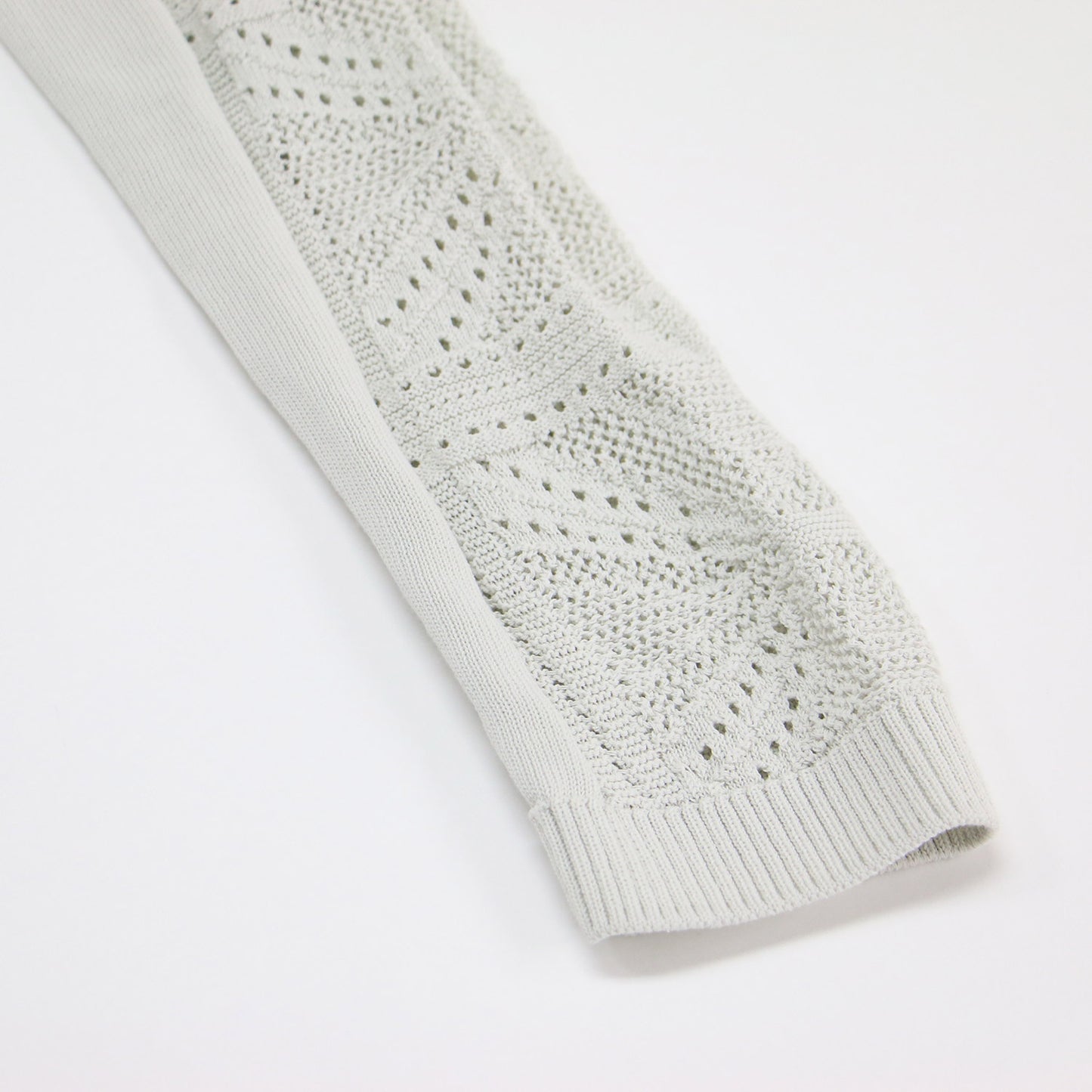 24春夏 クロッシェ編み クルーネック カーディガン / Ice Cotton Sophia ニット 長袖 透かし編み コットン