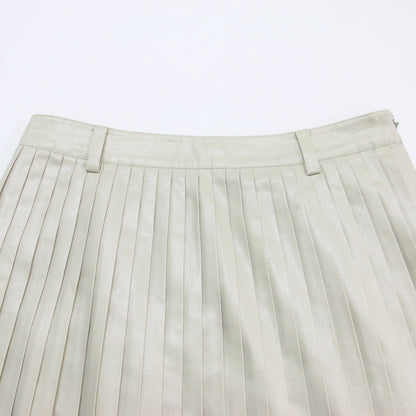 ウールプリーツ ロングスカート / Aライン フレア ベルトループ