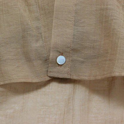 カールマイヤー パール釦 半袖 2WAY ブラウス / シャツ フレンチスリーブ パールボタン タック シアー