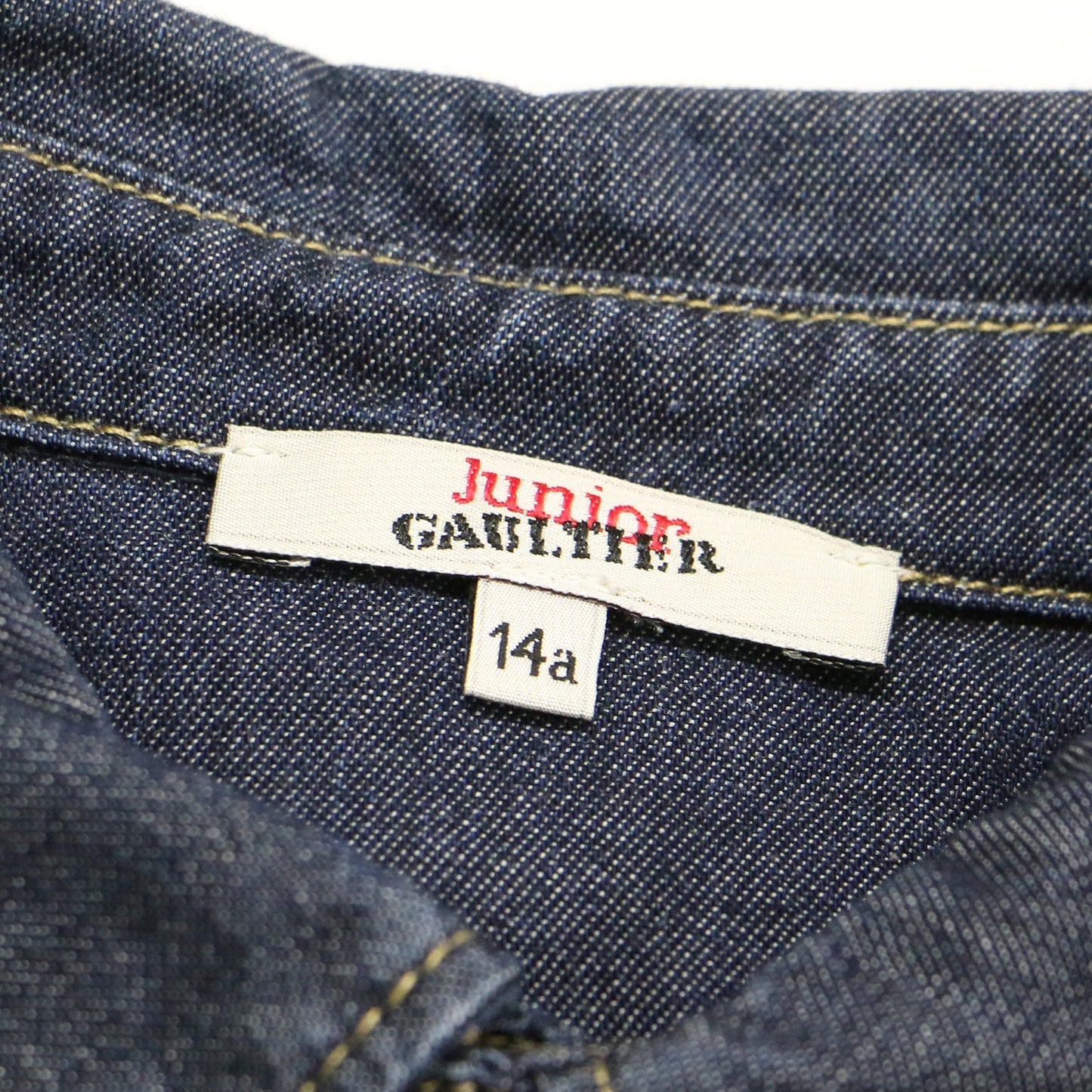 ロゴ デニム シャツ / 長袖 スナップボタン コットン ウォッシャブル