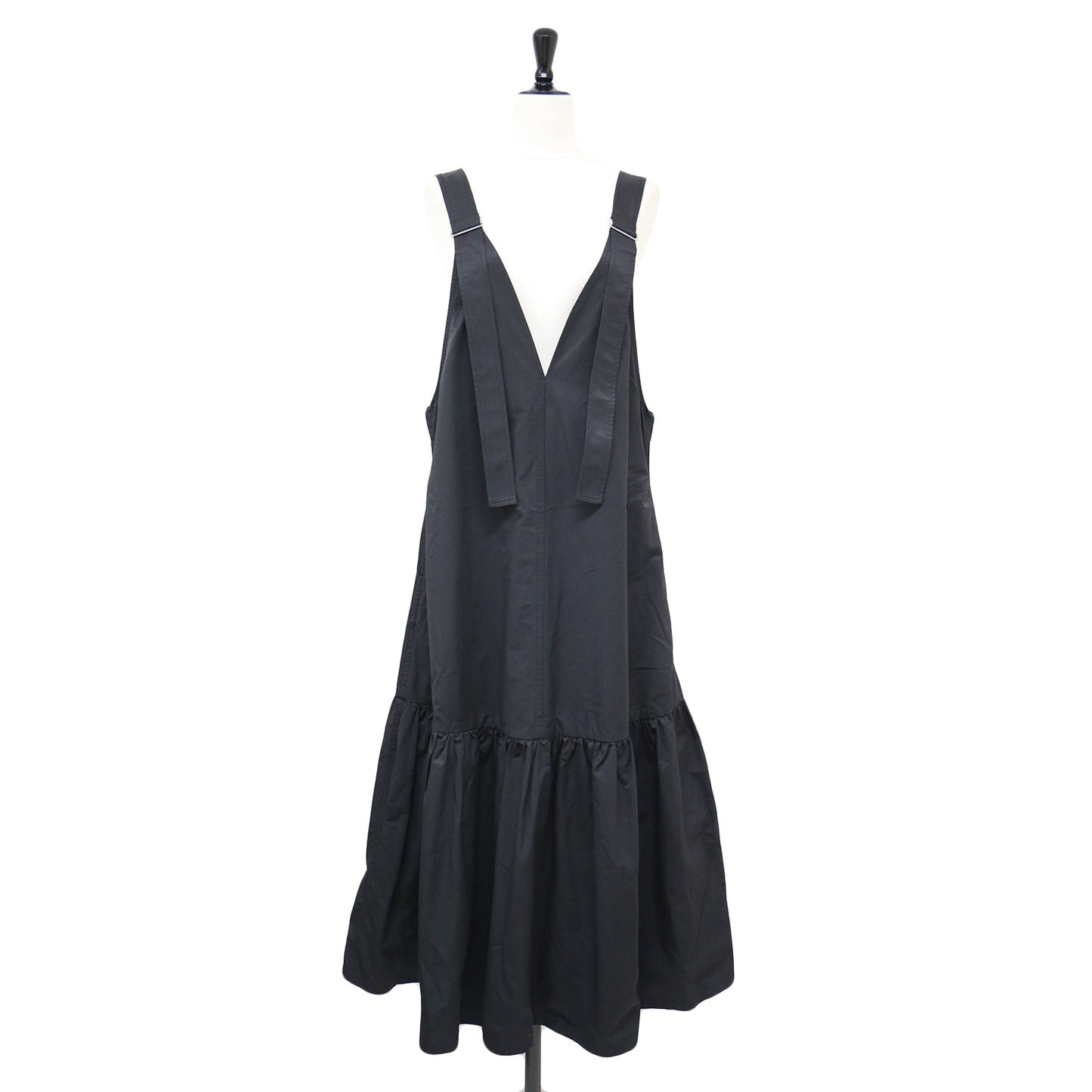 AER オーバーオール ジャンパースカート / ロング丈 フレア ギャザー ティアード コットン ナイロン