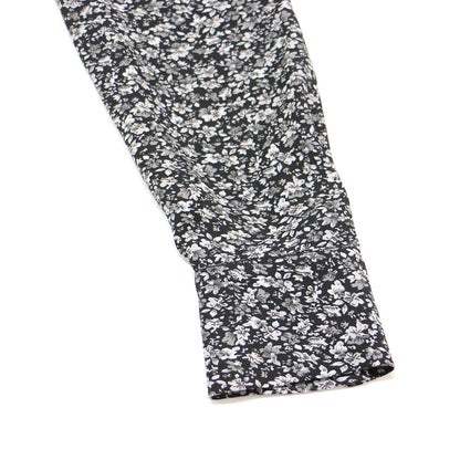 24秋冬 ボウタイ ティアード ワンピース / ロング丈 長袖 小花柄 フラワープリント リボン フレア