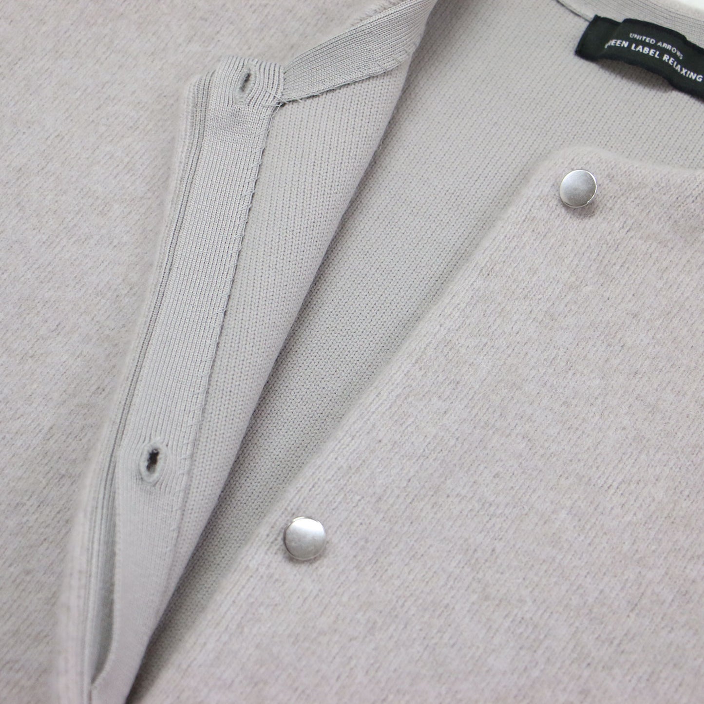 24秋冬 FOXブレンド セッケツ ノーカラー ニット カーディガン / ジャケット 長袖 クルーネック ワイド 比翼ボタン ウール