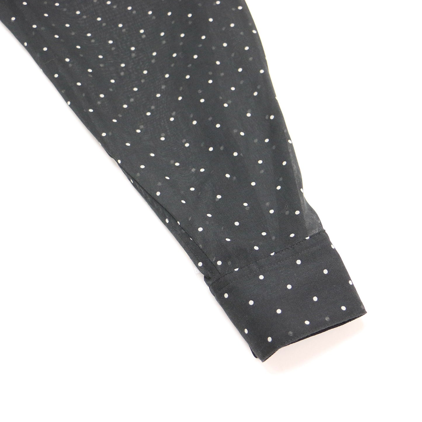 ドット バンドカラー シャツ / ブラウス 長袖 シアー タック