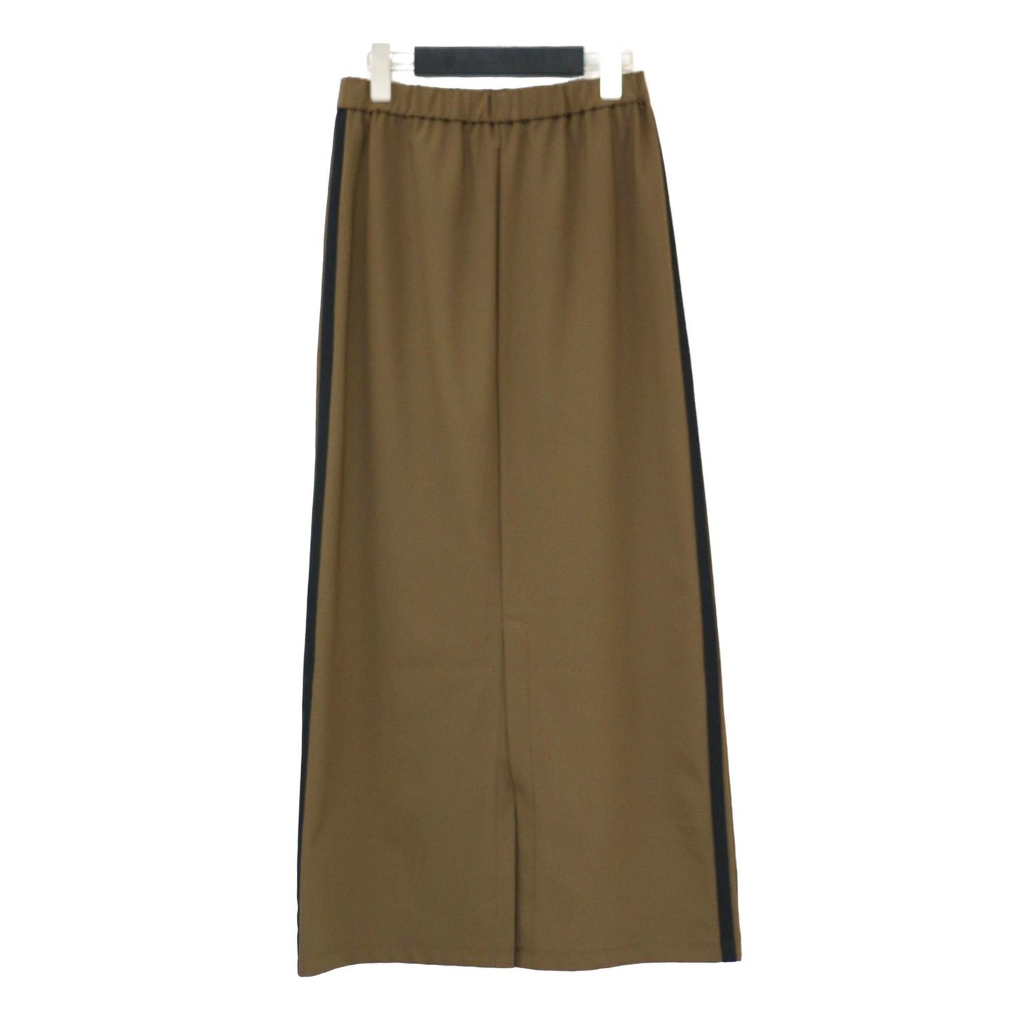 24秋冬 ライン イージー スカート / マキシ丈 ロング丈 ウエストゴム ジャージ スリット