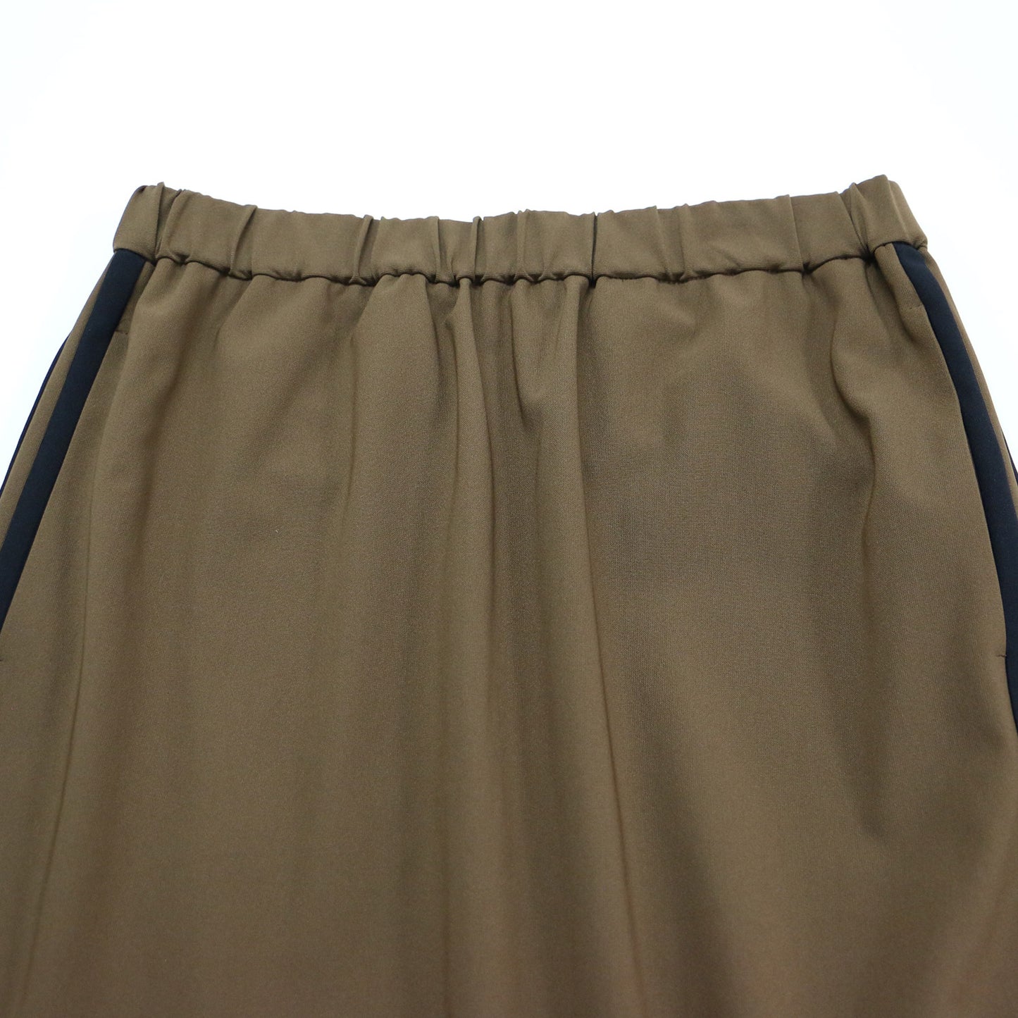 24秋冬 ライン イージー スカート / マキシ丈 ロング丈 ウエストゴム ジャージ スリット