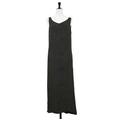 Yohji Yamamoto ＋NOIR ドットプリント ワンピース / ロング丈 マキシ ノースリーブ 総柄 ジョーゼット ヴィンテージ