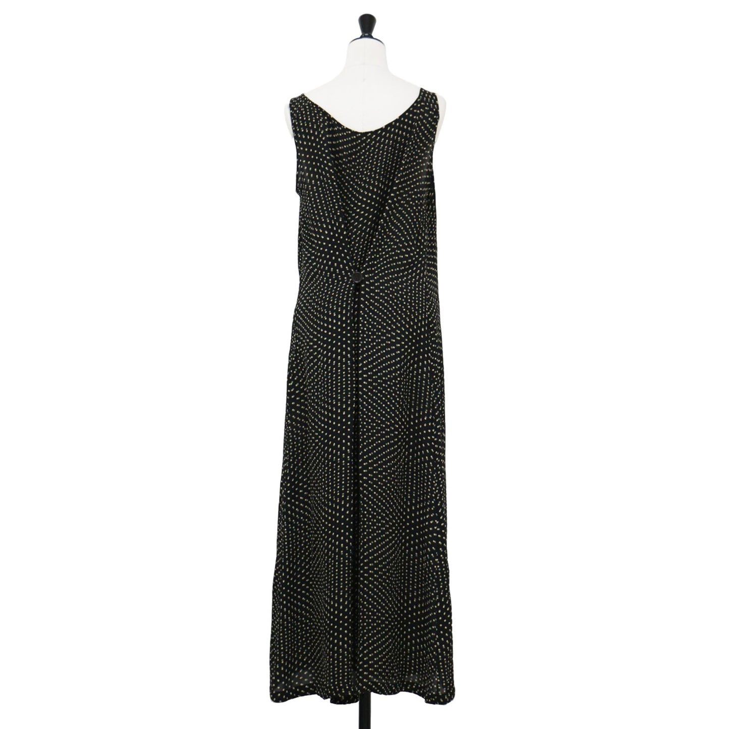 Yohji Yamamoto ＋NOIR ドットプリント ワンピース / ロング丈 マキシ ノースリーブ 総柄 ジョーゼット ヴィンテージ